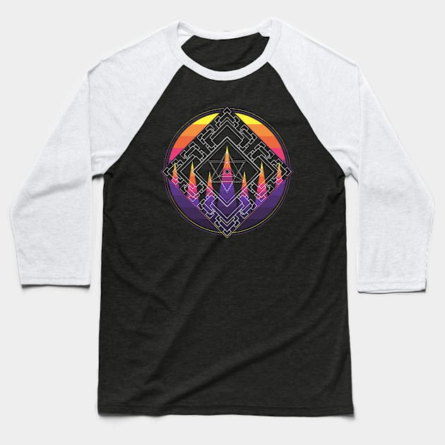 Star Tetrahedron Baseball T-Shirt by ZenCandy